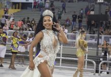 Casal de mestre-sala e porta-bandeira é destaque no ensaio técnico do Uirapuru da Mooca