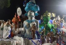 Bangu saúda São Jorge e Ogum ao encerrar desfile na Sapucaí