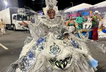 Baianas da Beija-Flor brilham na avenida com uma fantasia que foi um festival de prata