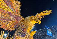 Integrantes da Portela comemoram retorno às Campeãs após ano de reestruturação