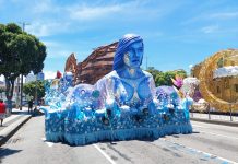 Inocentes de Belford Roxo 2024: alegorias na área de concentração do Sambódromo