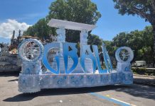 Imagens das alegorias da Vila Isabel na área de concentração da Sapucaí