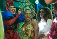 Com retorno histórico e emocionante, Quitéria Chagas é coroada rainha de bateria do Império Serrano