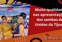 Muita qualidade nas apresentações dos sambas na primeira eliminatória da Tijuca