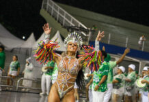 Com Viviane Araujo e sob as bênçãos de Iemanjá, Mancha Verde faz primeiro ensaio técnico no Anhembi