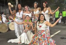 Mulheres levam carimbó para a bateria da Grande Rio e unem o samba à tradição paraense
