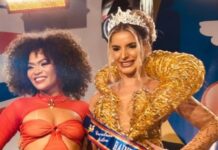 Com quadra lotada, Inocentes celebra aniversário e coroa Carolane Silva como rainha de bateria