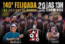 Wanderley Monteiro e Flávia Saolli na 140ª Feijoada do Cacique em homenagem a Bira Presidente