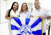 Janja visita barracão da Acadêmicos de Niterói e confirma presença no desfile que homenageará Lula