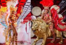 Viradouro apresenta fantasias de composições de alegorias para o Carnaval 2026