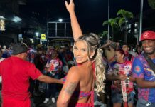 Carolane Silva, o brilho da mulher que conquistou o trono de rainha de bateria da Inocentes de Belford Roxo