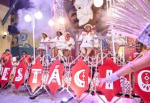Comissão inspirada e samba firme: Estácio de Sá brilha no minidesfile