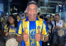 Freddy Ferreira analisa a bateria do Paraíso do Tuiuti no segundo ensaio técnico na Sapucaí