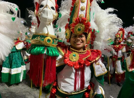 Ala da Mangueira transforma Mestre Sacaca em Rei Momo da Amazônia 4 Ana Clara de 20 anos