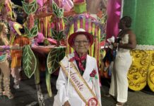 Velha Guarda da Bangu exalta Leci sob a proteção dos ‘santos’ da Mangueira na Sapucaí