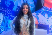 Grazi Xavier celebra raízes em coroação como rainha de bateria da Unidos da Ponte